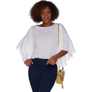 Vince Camuto Drop Shoulder Ruffle Sleeve Blouse